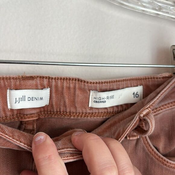 J. Jill high rise cropped Rust Orange straight leg women’s stretch Jeans 16 GUC - Picture 7 of 13